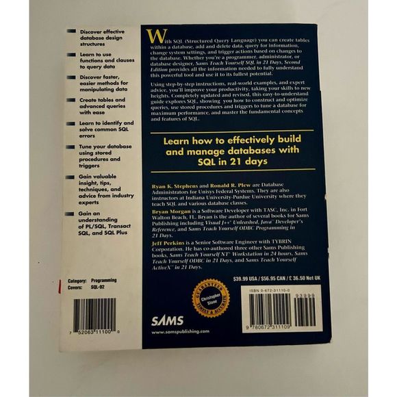 Teach Yourself SQL in 21 Days Textbook - Picture 2 of 2